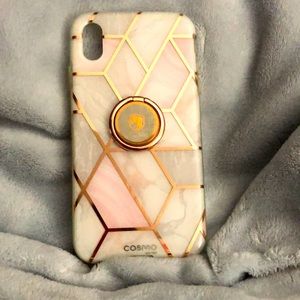 NWOT iPhone X/Xs Marble/pink snap case